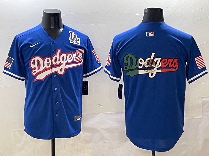Men Los Angeles Dodgers Blank Blue Second generation Joint Name Nike 2025 MLB Jersey style 13